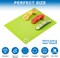 5 Pieces Flexible Plastic Cutting Board Mats with Food Icons, BPA Free Cutting Boards for Kitchen, Non Slip Cutting Mat for Meat and Vegetables (Red, Bright Yellow, Light Green, Purple, Lake Blue)